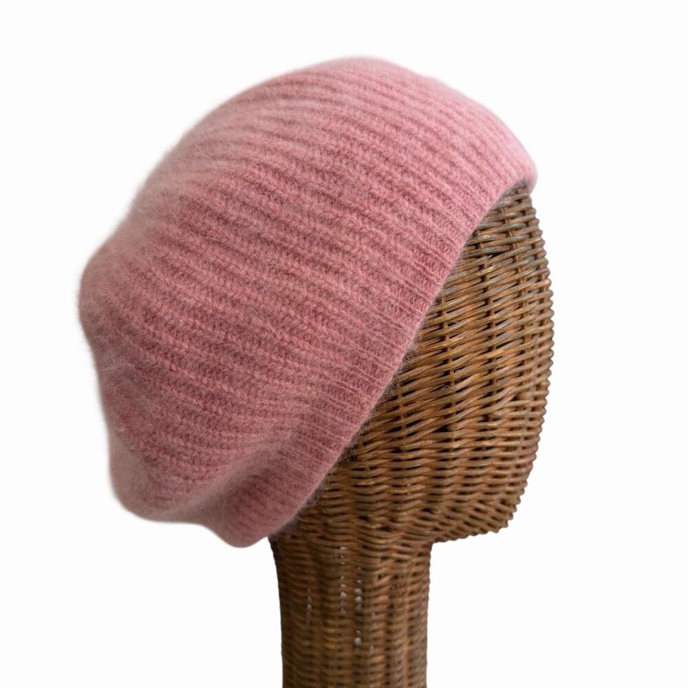 Vintage Angora Beret Hat, 70’s/80’s Pink, Aris